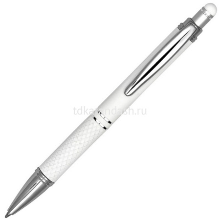 Ручка РШ "Alt" белый, алюминий, хром, покрытие софт-тач, стилус 201015.100