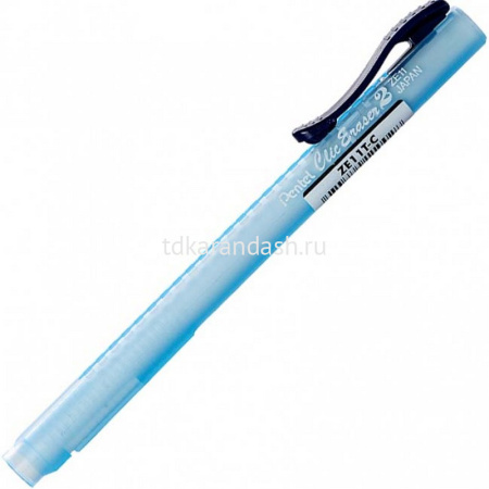 Ластик-карандаш "Clic Eraser 2" прямоугольный в футляре, 6х6х80мм, белый, синий корпус ZE11T-C