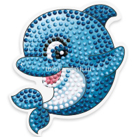 Набор мозаики "Магнит. Дельфин" 8х9,5м (основа, стилус, воск.подушка, стразы, лоток) ALVM-051 от магазина "Карандаш"