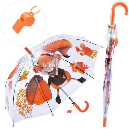 Зонт детский 65см (д.83см) 6 видов, автомат, со свистком 2039-593