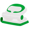 Дырокол "Vivid" 20л 2-отв, d-6мм, с линейкой, пластик, белый/зеленый E0113