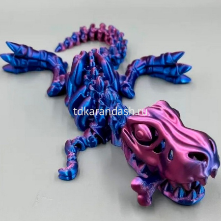 Фигурка 3D "Дракон" 12см подвижный, пластик, 3 вида, 3 цвета 11259-24 от магазина "Карандаш"