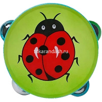 Бубен 15х5см 10 цветов дерево/металл Y6175-17 от магазина "Карандаш"