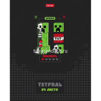 Тетрадь А5 24л клетка "Pixel Boom" на скобе выборочный лак 5 дизайнов 24Т5вмВ1/095017 от магазина "Карандаш"