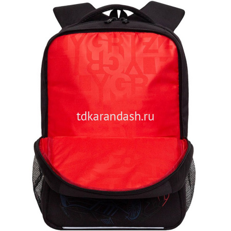 Рюкзак 26х39х19см, 700гр, 2 отделения, 3 кармана, черный/синий "Машина" RB-556-2/1 от магазина "Карандаш"