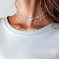 Набор для бисероплетения "Чокеры. Сиреневый орнамент" 0,5см (бисер, нить, иглы, карабин) 11-502 от магазина "Карандаш"