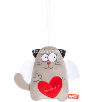 Кот с сердцем 16см серый VKOU0 от магазина "Карандаш"