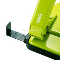 Дырокол 35л 2-отв, d-6мм, с линейкой, металл, салатовый E0138 от магазина "Карандаш"