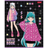 Тетрадь А5 48л клетка "Неко-Тян_аниме" на скобе выборочный лак 5 дизайнов 080275 от магазина "Карандаш"