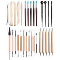 Набор инструментов для моделирования 24шт. металл/дерево в пенале-скрутке Y10784-24 от магазина "Карандаш"