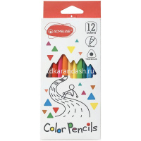 Карандаши 12 цветов "Color Pencils" трехгранные дерево, картон 9402-12 от магазина "Карандаш"