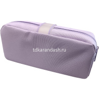Пенал "Milk tea" 21х10,5х5,5см, прямоугольный, 1 отделение, 1 карман, на кпопке, текстиль, сиреневый от магазина "Карандаш"