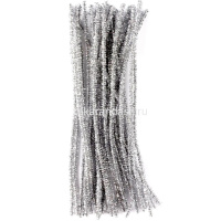 Проволока шенил блестящая 50шт. 30см, серебро Y10848-24 от магазина "Карандаш"