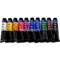 Краски акриловые 10 цветов 46мл в тубе Ладога 2241142 от магазина "Карандаш"