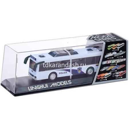 Автобус "Полиция/Пожарная" инерционный на батарейках, пластик 20х5,5х6см 2 цвета (свет, звук) C1973 от магазина "Карандаш"