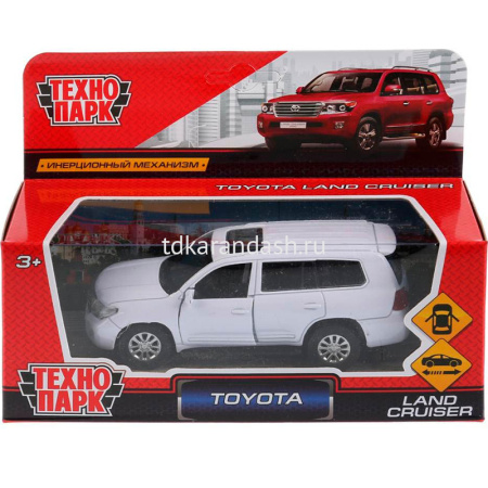Машина "Toyota Land Cruiser" белая, инерционная, металл 12см (открывающиеся двери) CRUISER-WT