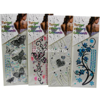 Наклейки Стразы для лица + Тату 23,5х8,5см 4 вида 11104-24 от магазина "Карандаш"