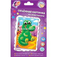 Объемная картина из пластилина "Кот. Автобус. Дракоша. Самолет. Зайка. Машина. Единорожка. Паровоз" от магазина "Карандаш"