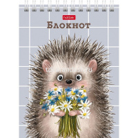 Блокнот А6 40л "Хорошо быть ёжиком" клетка, на спирали УФ-лак 6 дизайнов 080472 от магазина "Карандаш"