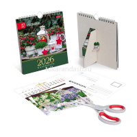 Календарь-домик 2026 "Мечты о саде" 160х170мм с открытками, перекидной с ригелем 092006 от магазина "Карандаш"