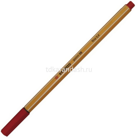 Ручка капиллярная "Stabilo point" 0,4мм красная 88/40