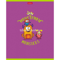 Тетрадь А5 48л клетка "Монстрики" на скобе выборочный лак 5 дизайнов 075307 от магазина "Карандаш"