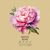 Скетчбук 19х19см 30л 180г/м2 "Draft and Craft. Peony" евроспираль, крафт-обложка ТСК305456 от магазина "Карандаш"