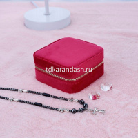 Шкатулка 10х10х5см текстиль, красная Y10605-24 от магазина "Карандаш"
