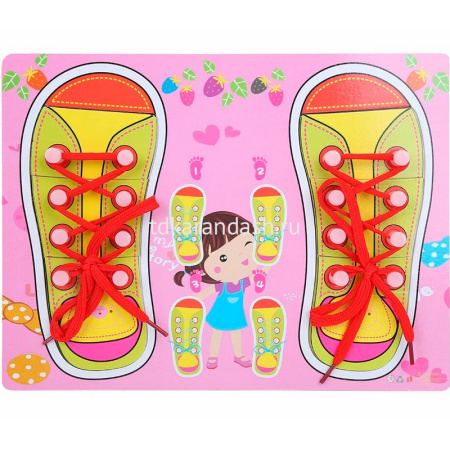 Шнуровка "Ботинки" 30х22см дерево/текстиль, 2 вида Y4509-16/11367-24 от магазина "Карандаш"