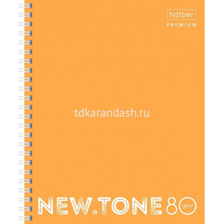 Тетрадь А5 80л клетка "NEWtone Neon Оранж" 80гр/м2 на спирали глянцевая ламинация 062012
