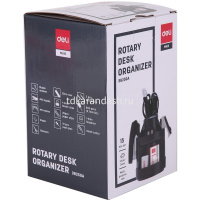 Набор настольный 11х11х17см 15 предметов, вращающийся, пластик, черный E38250A от магазина "Карандаш"