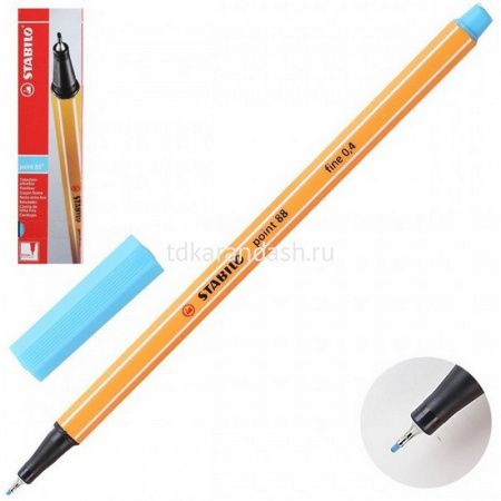 Ручка капиллярная "Stabilo point" 0,4мм лазурь 88/57