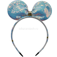 Ободок Бант 20см с пайетками, пластик/текстиль, 2 цвета Y10633-24 от магазина "Карандаш"