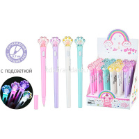 Ручка шариковая "Лапка" 0,7мм, синяя, с подсветкой, круглый корпус, 4 цвета M-7893-70 от магазина "Карандаш"