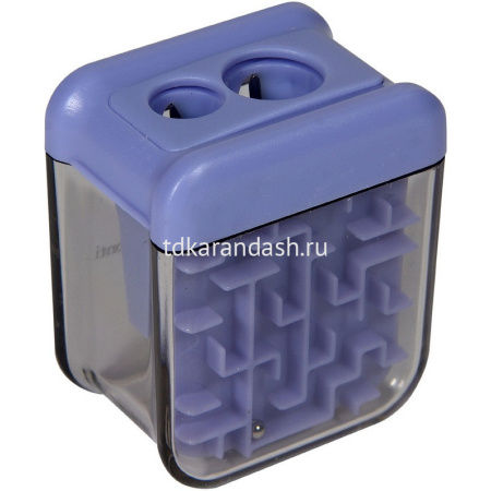 Точилка 2 отв. "Easysharp. Лабиринт" 37х28х43мм с контейнером, пластик, 4 вида 35-0045 от магазина "Карандаш"