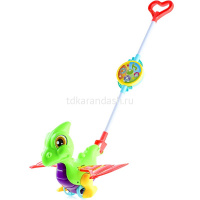 Каталка на палочке "Динозавр" 23х12х22см на батарейках, пластик (машет крыльями) D0360 от магазина "Карандаш"