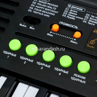 Синтезатор с микрофоном 45х21см 37 клавиш, пластик (свет, звук) ZYB-B3869 от магазина "Карандаш"