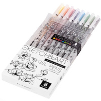 Набор гелевых ручек 8цв 0,5мм "Sketch&Art. Uni Write. Colors" корпус Soft Touch 20-0306 от магазина "Карандаш"