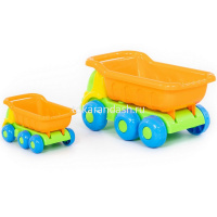 Набор д/песка №266 (самосвал "Кеша" + Самосвал "Яша") 28,2x15,1x15см 4281 от магазина "Карандаш"