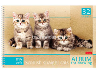 Альбом для рисования А4 32л "Зверье мое" на спирали, микроперфорация, 5 дизайнов 32А4Bсп/004107 от магазина "Карандаш"