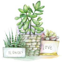 Набор для раскрашивания "Акварельный скетч. Суккуленты в горшках" А4 1 лист RPSA-0042 от магазина "Карандаш"