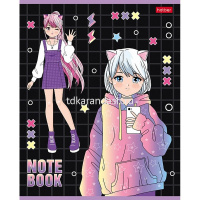 Тетрадь А5 48л клетка "Неко-Тян_аниме" на скобе выборочный лак 5 дизайнов 080275 от магазина "Карандаш"