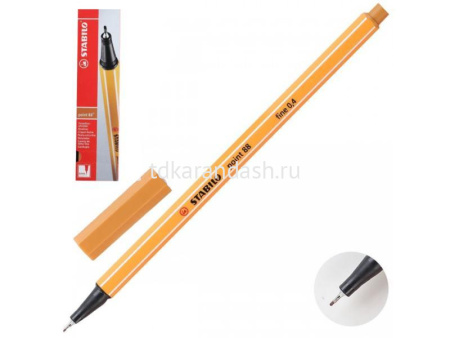 Ручка капиллярная "Stabilo point" 0,4мм охра темная 88/89