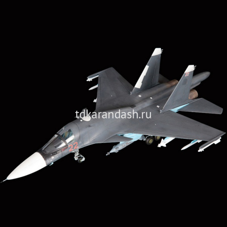 Модель "Бомбардировщик российских ВКС Су-34" 28см 76 деталей 7298 от магазина "Карандаш"