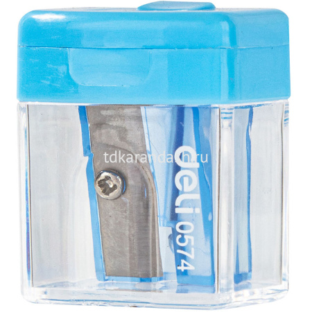 Точилка 1 отв. "Deli" с контейнером, пластик, цвет ассорти Е0574 от магазина "Карандаш"