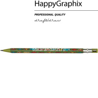 Карандаш цанговый механический "FunGraphix. Машинки" 2мм с ластиком, точилкой 21-0041/07 от магазина "Карандаш"