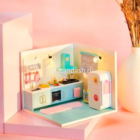 Конструктор "Румбокс. Кукольный домик. Кухня" 13х13х11см (пластик, дерево, свет) S2007 от магазина "Карандаш"