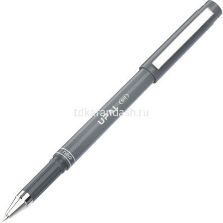 Ручка гелевая "Upal" 0,7мм черная, круглый темно-серый корпус EG11-BK