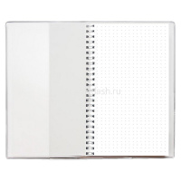 Блокнот 110х190мм 48л "Пончики" в точку, на спирали, съемная силиконовая обложка, с ручкой 2526.П-11 от магазина "Карандаш"