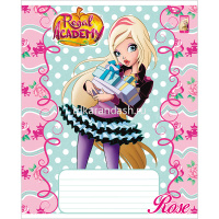 Тетрадь А5 12л клетка "Королевская академия" на скобе, блестки, 5 дизайнов 12Т5блВ1/046634 от магазина "Карандаш"